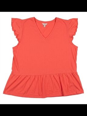 Time and Tru Orange Crewneck Tee